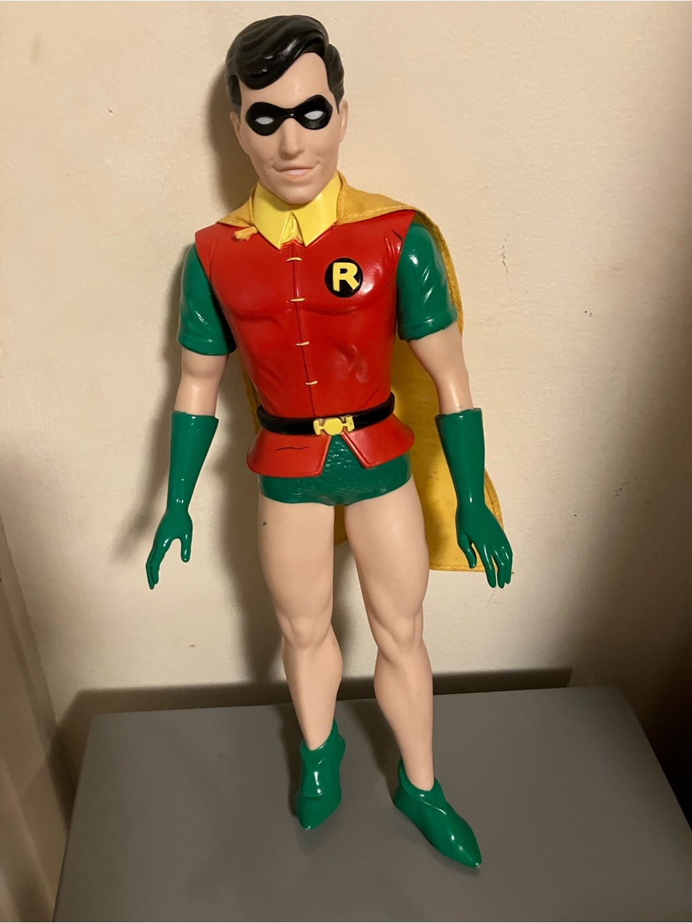 DC Comics Vinyl Robin Doll Figure 14” With Cotton Cape (Batman Sidekick) Vintage